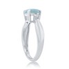 Caribbean Treasures Sterling Silver, Round Larimar & CZ Side Stones, Four-Prong Ring - Available Sizes:  9 ,  8 ,  7 ,  6 - 2 of 3