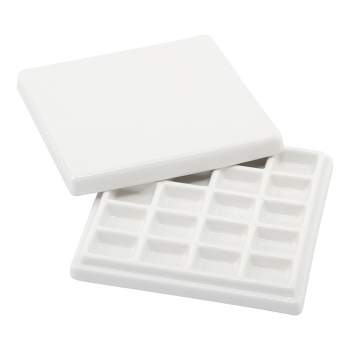 Creative Mark English Glazed Porcelain Palette , Sturdy Construction with 20 Deep Paint Wells for Color Mixing, Palette for Watercolor, Gouache & Oil