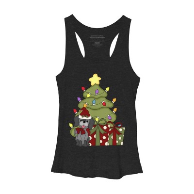 Women's Design By Humans Christmas Doggie By realdealclipart Racerback Tank Top