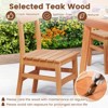 Costway 1/2 PCS Patio Teak Wood Chair  Wooden Armless Dining Chair with Slatted Seat - 4 of 4