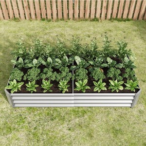 TUYOHW Metal Raised Garden Bed,Rust-Proof Outdoor Planter Box for Vegetables Flowers Herbs,Easy 10 Min Assembly - 1 of 4