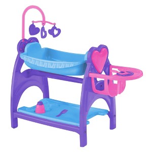 American Plastic Toys All in One Doll Nursery with Crib and Feeding Chair, Multi - 1 of 4