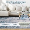 Washable Area Rug, Vintage Distressed Mat, Low Pile Non-Slip Soft Throw Carpet for Bedroom Living Room Dining Room Office Playroom, Blue 4*6ft - 3 of 4
