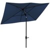 Okak Rectangular Outdoor Umbrella with Vented Canopy, Parasol Umbrella with Crank and Push Button Tilt, Pool Umbrella for Garden, Yard - 2 of 4