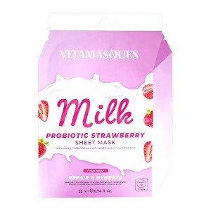 Vitamasques Strawberry Oat Milk Sheet Mask - 0.74 fl oz - 1 of 4