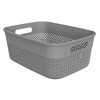 Life Story Medium Storage Basket, Decorative Plastic Home Organizer, Lightweight Versatile Tub with Built-In Handles, 10 Quart, Gray, 6 Pack - 2 of 4