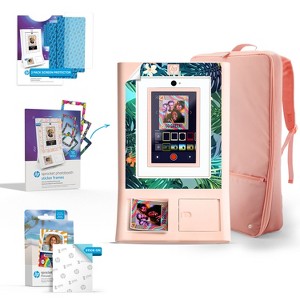 HP Sprocket Photobooth 3x4" Photo Printer, Bundle w/Zink Paper, Case, Screen Protector & More - 1 of 4