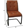Moti Clan Leather Upholstered Side Chair with Cast Iron Frame in Mahogany - 3 of 4