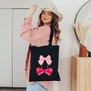 City Creek Prints Heart Cherries Coquette Canvas Tote Bag - 15x16 - Black - 2 of 2