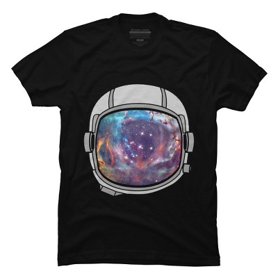 Men's Design By Humans Space Helmet By JOlorful T-Shirt