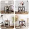 End Table,  Small Wooden Side Table, Night Stand with 2-Tier Storage Shelf, Nightstand, Sofa Table for Small Space, Bedroom, Living Room, Rustic Gray - 3 of 4