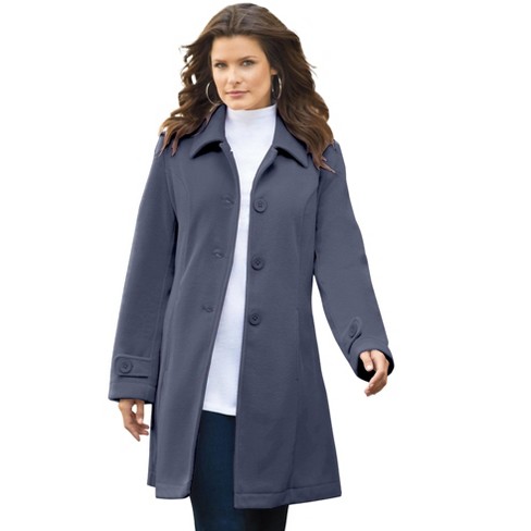 Roaman's Women's Plus Size Plush Fleece Jacket - M, Blue