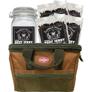 Buffalo Bills 5-Piece Hickory Smoked Beef Jerky & Glass Jar Gift Tool Bags (4 bags and 1 jar) - 1 of 4