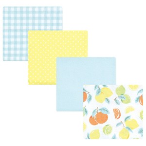 Hudson Baby Infant Girl Cotton Poly Flannel Receiving Blankets, Citrus Mint, One Size - 1 of 4
