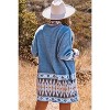 I AM A FASHION JUNKY Blue Geometric Print Open Front Knit Cardigan - 2 of 4