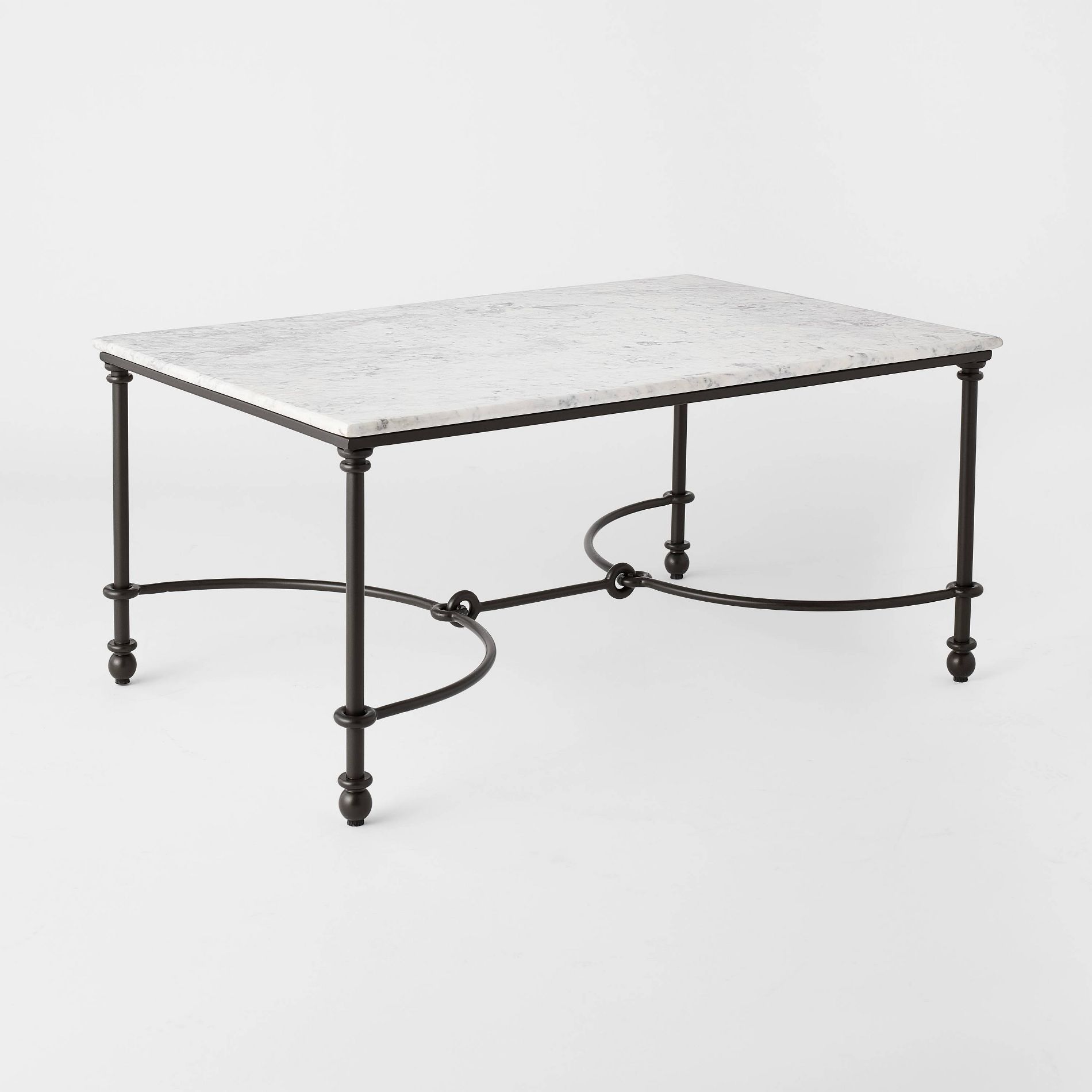 Metal and Marble Coffee Table White Carrara Marble/Dark Bronze - Threshold™ designed with Studio McGee
