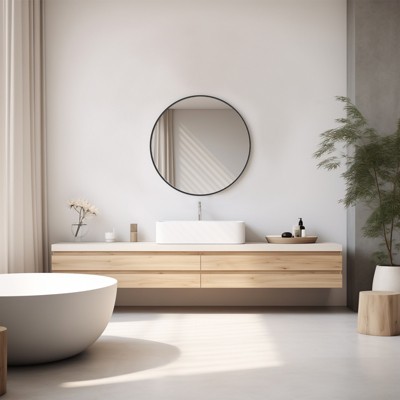 DOMETOUR Black Round Wall Mirror, Bathroom Mirrors for Over Sink, Circle Mirror for Bathroom, Entryway, Bedroom, Vanity