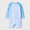 Baby Boys' Disney Stitch Full Zip Long Sleeve Rash Guard Unisuit - Blue - 2 of 3