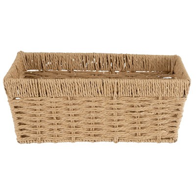 Natural Beige Paper Rope Rectangular Storage Basket
