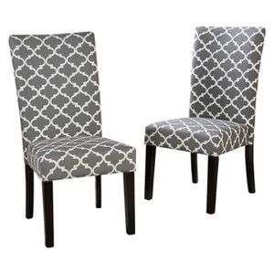 Aurora Fabric Geometric Print Dining Chair Gray (Set of 2) - Christopher Knight Home