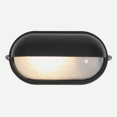 Nauticus Black Frosted Glass Outdoor Wall Light