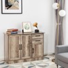 Costway Buffet Storage Cabinet Console Table Kitchen Sideboard Drawer Grey - 2 of 4