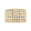 10K Yellow Gold Plated Silver 1 1/2 Cttw Diamond 4 Row Channel Band Ring - 2 of 4