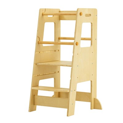 Toddler Standing Tower Adjustable Height - Super Stable Kids Kitchen Stool Helper - 3 Levels Adjustable Wooden Toddler Kitchen Stool