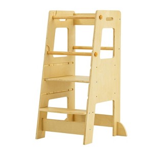 Toddler Standing Tower Adjustable Height - Super Stable Kids Kitchen Stool Helper - 3 Levels Adjustable Wooden Toddler Kitchen Stool - 1 of 4