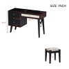 Vanity Desk Boho with Charging Station and Rattan Drawer for Bedroom 39in Wide-3irtyhousy - 4 of 4