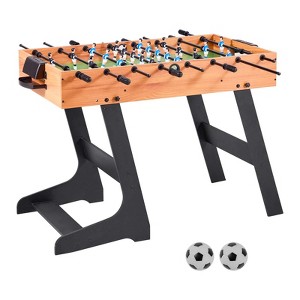 VEVOR Folding Foosball Table, 42 inch Standard Size Table, Indoor Full Size Foosball Tables for Home, Family,and Game Room,Durable Soccer Set, Brown - 1 of 4