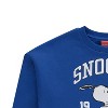 Girls Peanuts Snoopy Fashion Sweatshirt - Peanuts Collegiate Athletic Crewneck Sweatshirt - Linus, Woodstock, Snoopy Sweatshirt (Blue, Large) - 3 of 4