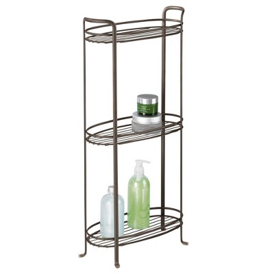 Mdesign Vertical Standing Bathroom Shelving Unit Tower With 3 Baskets