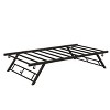 Twin Pop Up Trundle Bed Frame with Lockable Casters,Foldable Metal Platform - 2 of 4