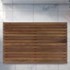 Sunnydaze Solid Teak 19.5" x 31.5" Shower and Bath Slatted Mat with Rubber Feet - 2 of 4