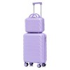 14"/20" 2 Pcs/Set ABS Spinner Wheel Luggage, Combination Lock, Dedicated Cosmetic Case, Black-- Frevyn - 3 of 4