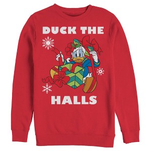 Men's Mickey & Friends Duck the Halls Sweatshirt - 1 of 4