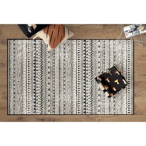 Deerlux Boho Living Room Area Rug with Nonslip Backing, Bohemian Tribal Print Pattern, 4 x 6 ft Small - 1 of 4