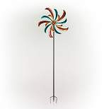 64" Metal Jeweled Metal Blade Windmill Spinner Garden Stake - Alpine Corporation