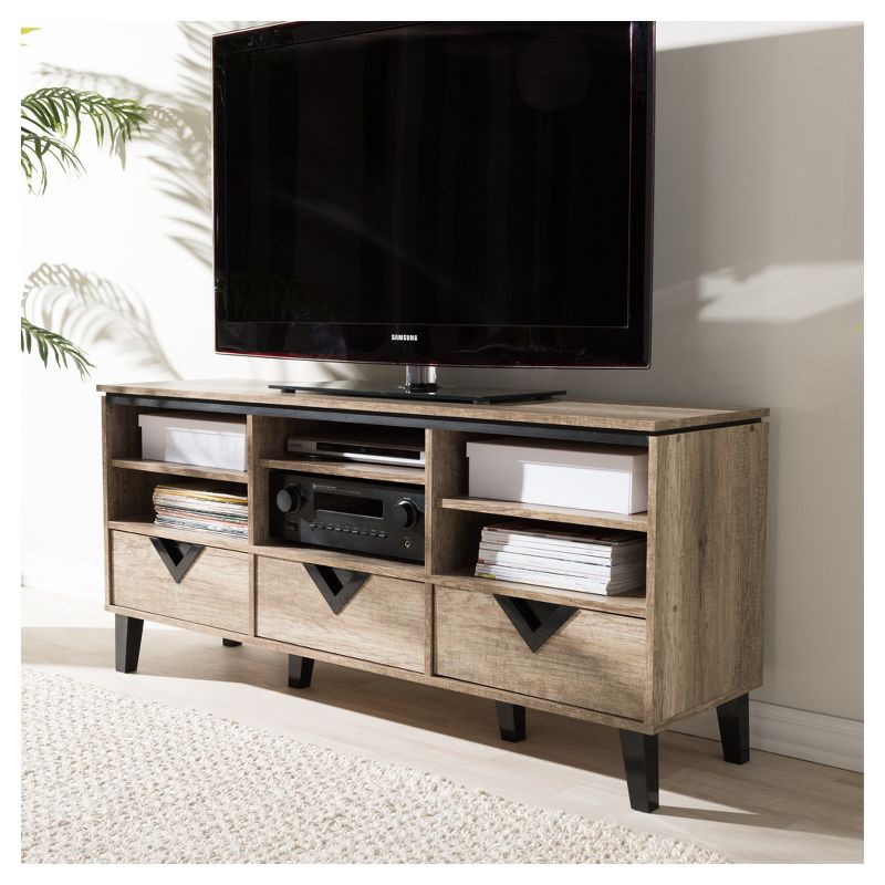 Wales Modern and Contemporary TV Stand for TVs up to 55&#34; Light Brown - Baxton Studio, 6 of 7