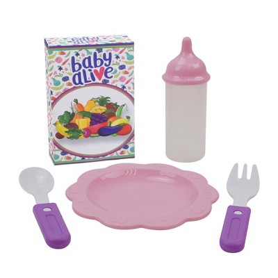 Baby Alive Pink and Rainbow Doll Highchair Set with Feeding Accessories