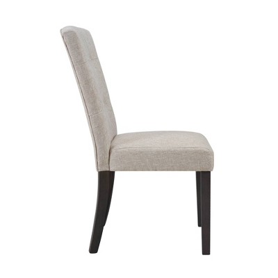 Beige Linen Upholstered Tufted Side Chair Set