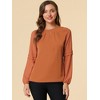 INSPIRE CHIC Women's Chiffon Semi Sheer Keyhole Neck Elegant Work Blouse - 4 of 4