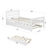 Twin Size Platform Bed With Trundle Headboard Space Saving 250lbs Load Capacity Bed Frame For Kids Boys Girls Teens (202.5 x 106 x 85cm) - 2 of 4