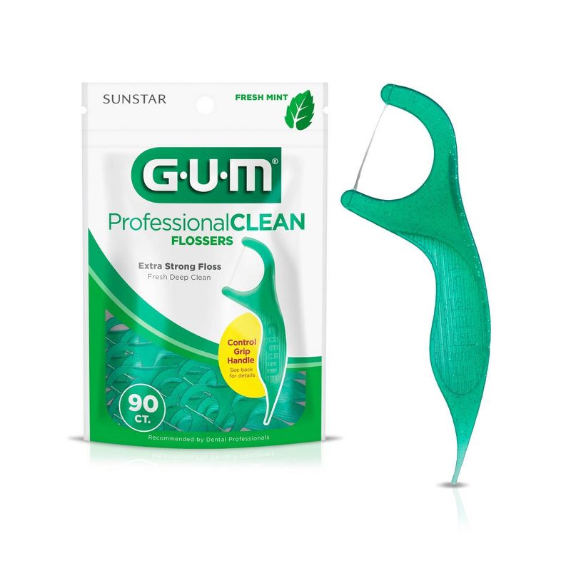 GUM Professional Clean Flossers Mint - 90ct, 1 of 7