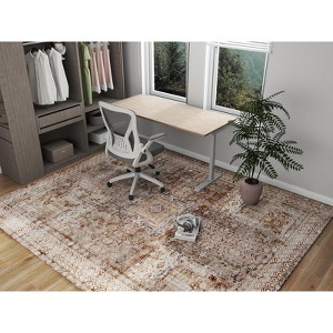 5x7ft Washable Vintage Area Rug, Thin Foldable Non-Slip Distressed Floral Carpet for Bedroom Living Room Bathroom - 1 of 4