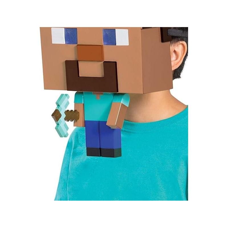 Disguise Minecraft Steve Child Costume Mask | One Size, 2 of 4