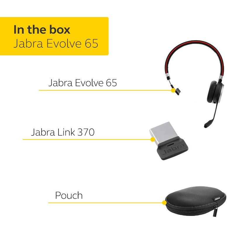 Jabra Evolve 65 MS Mono Wireless Headset / Music Headphones, 3 of 9