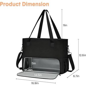 Lunch Tote Bag for Women, Work Tote Bag with Insulated Lunch Compartment, Laptop Briefcase, Wristlet Pouch for Everyday Use - 1 of 4