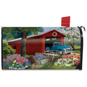 Briarwood Lane Bridge in Bloom Spring Large Mailbox Cover Floral - 1 of 3